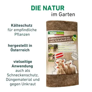 Schafwoll-Filzmatte 2 x 0,5 mtr.