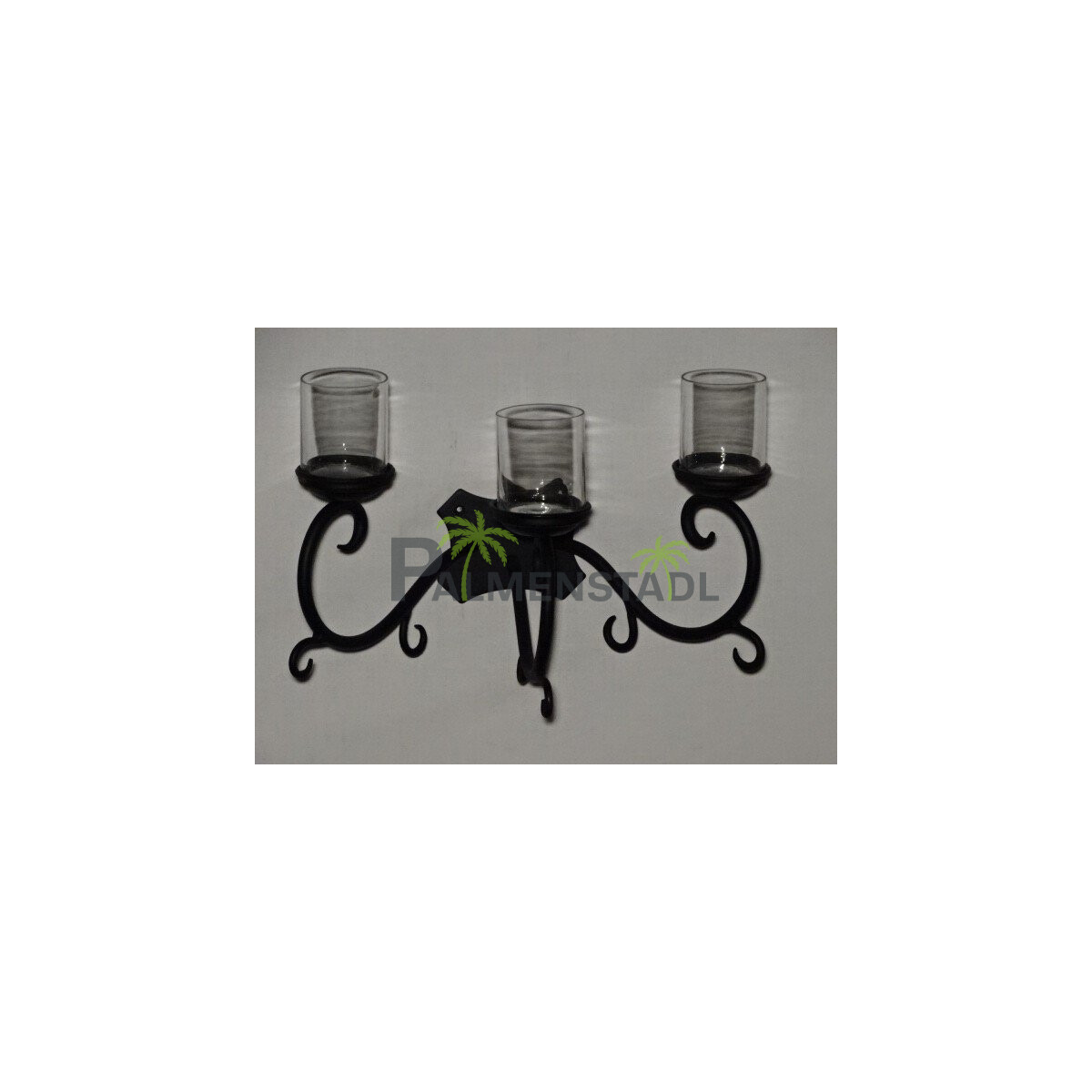 Wandkerzenhalter schwarz "Tirano" 3-flammig