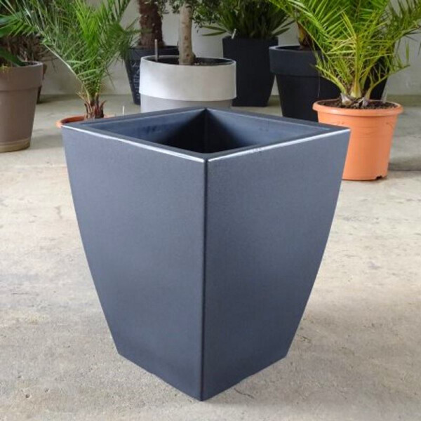 TeraPlast Topf Veneto Eckig "Anthrazit" 40 cm