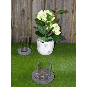 Windlicht "Blume" aus Lavastein - 20 cm