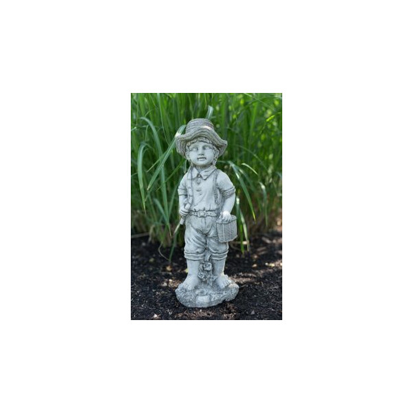 Figur "Fishing Boy" - Antiksteinguss